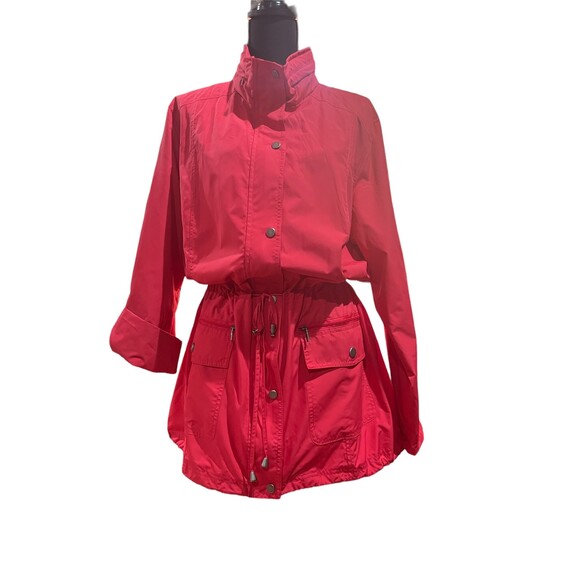 Style & Co Hot Pink Spring Jacket with hood that folds in to zippered collar. XL - Picture 3 of 9